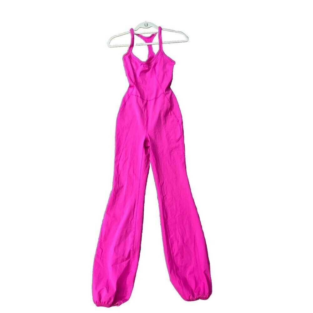 NWOT $118 Free People Movement Let's Bounce One Piece Jumpsuit Pink Size XS
